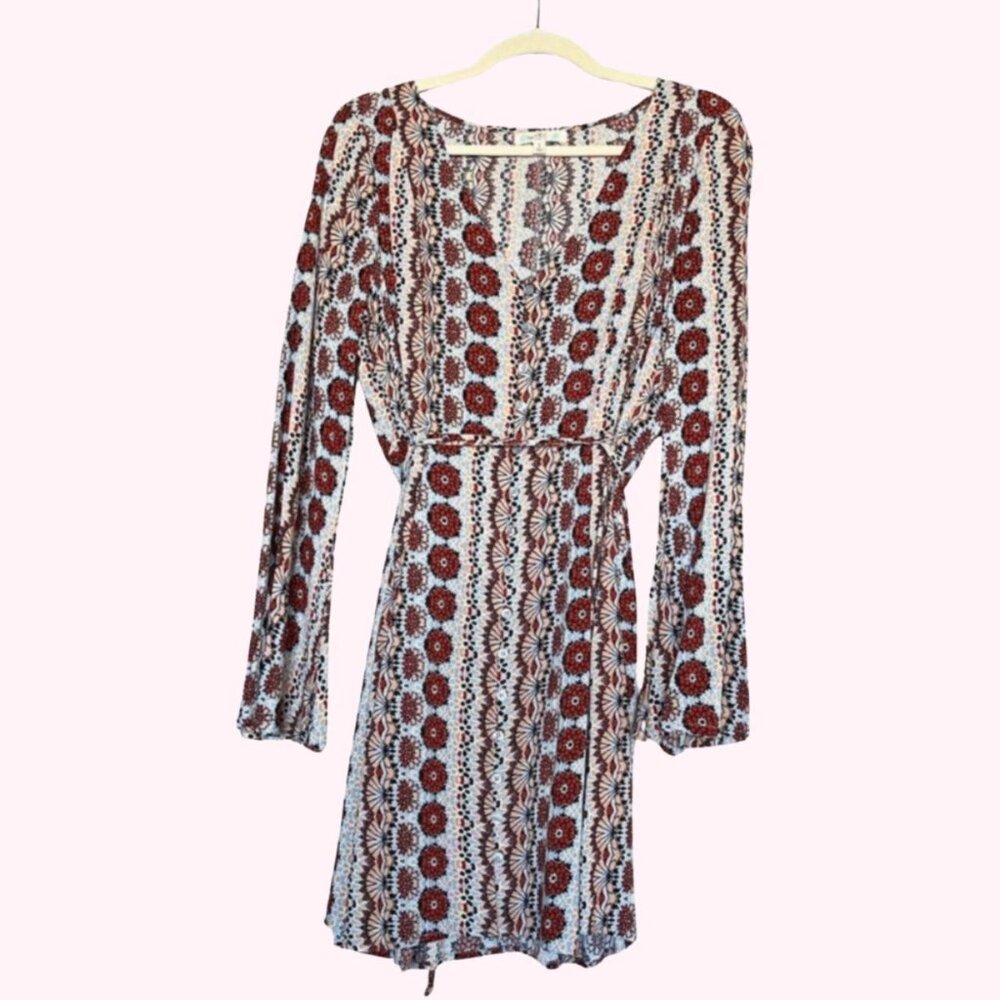 Groovy Floral Long Sleeve Mini Dress 🌼
